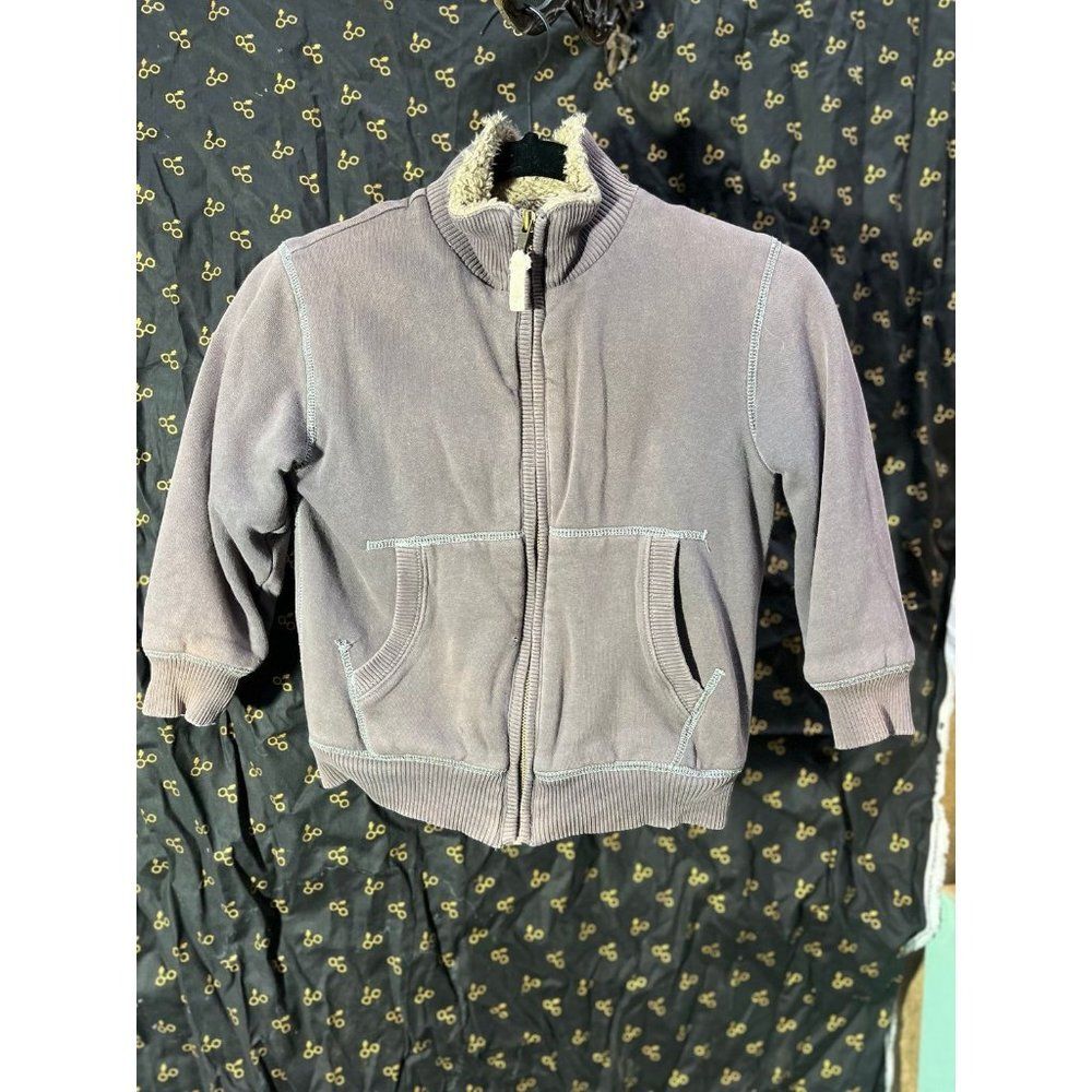 Mini boden boys size 5 6 brown sweatshirt jacket lined